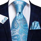 Blue paisley cufflinks cufflinks, perfect for formal occasions