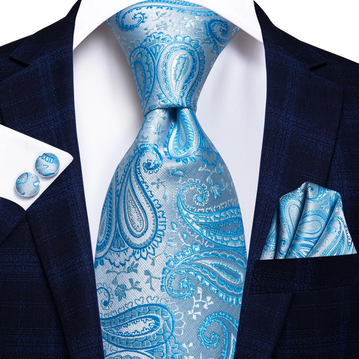 Blue paisley cufflinks cufflinks, perfect for formal occasions