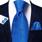 Stylish blue cufflinks cufflinks for formal occasions, paired with a tie