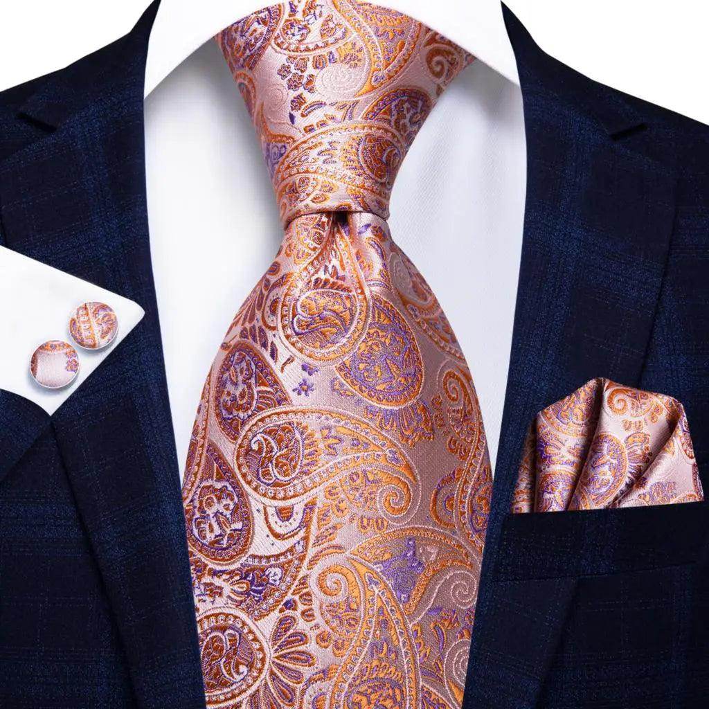 Men's pink paisley cufflinks cufflinks for formal occasions