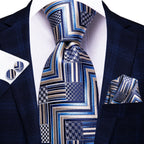 Men's blue patterned cufflinks cufflinks for formal occasions