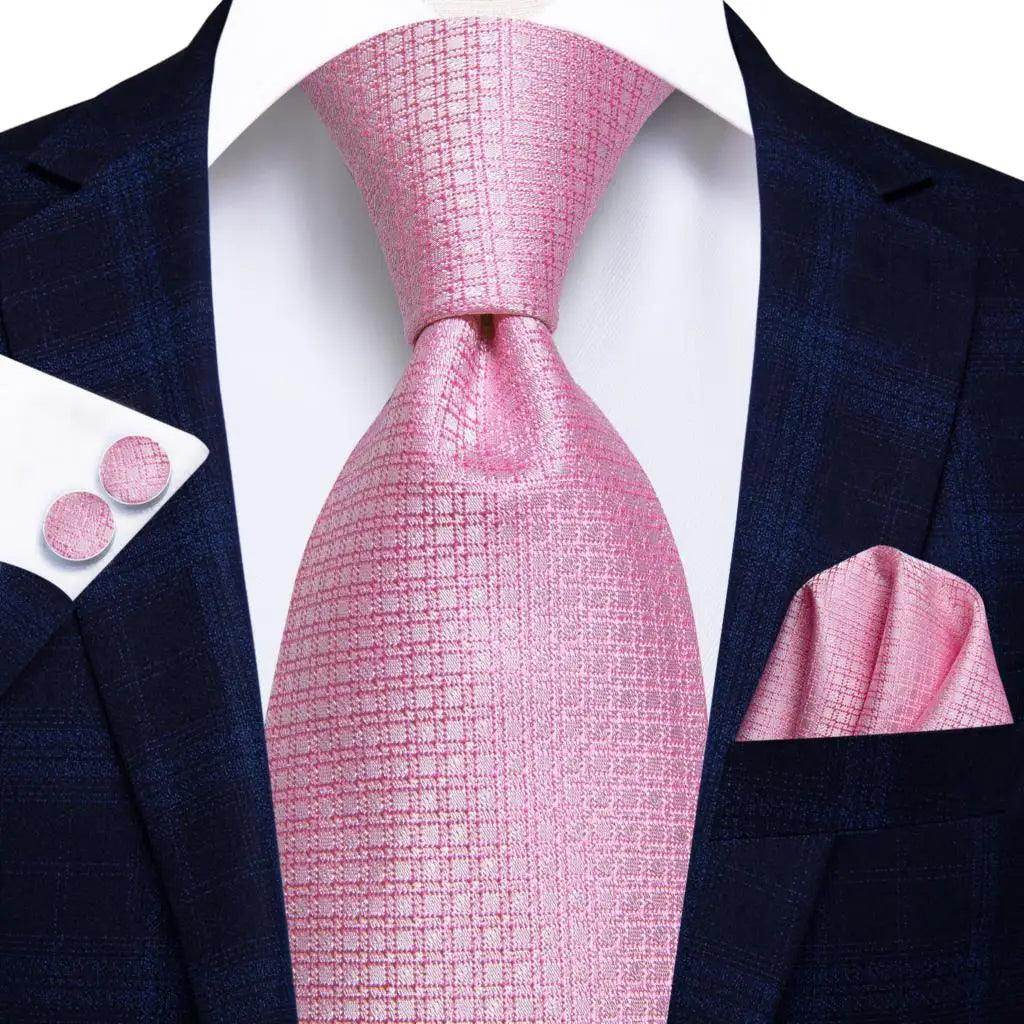 Pink silk cufflinks cufflinks for stylish men's formal wear