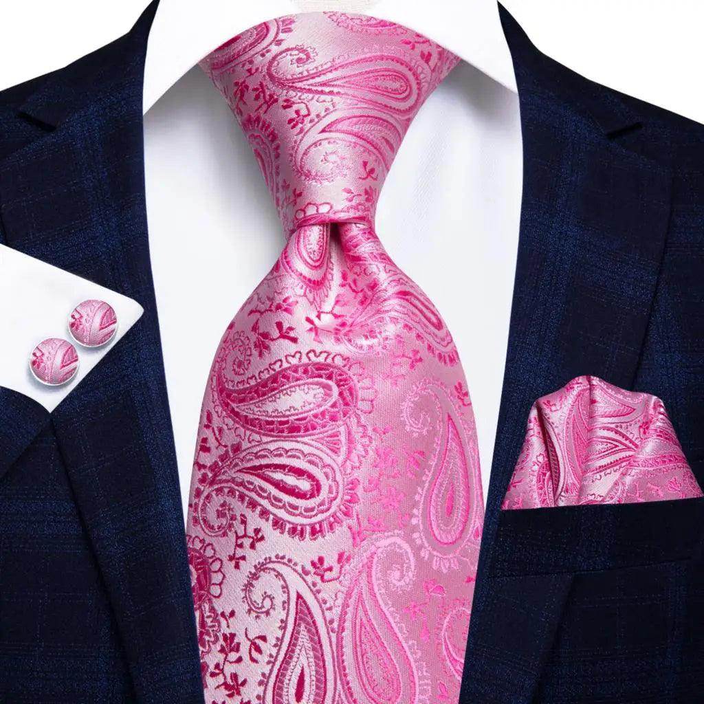 Men's pink paisley cufflinks cufflinks, perfect for formal occasions