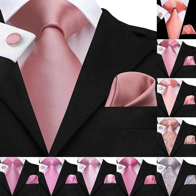 Men's pink silk cufflinks cufflinks for formal occasions