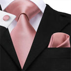 Men's pink satin cufflinks, perfect for formal occasions