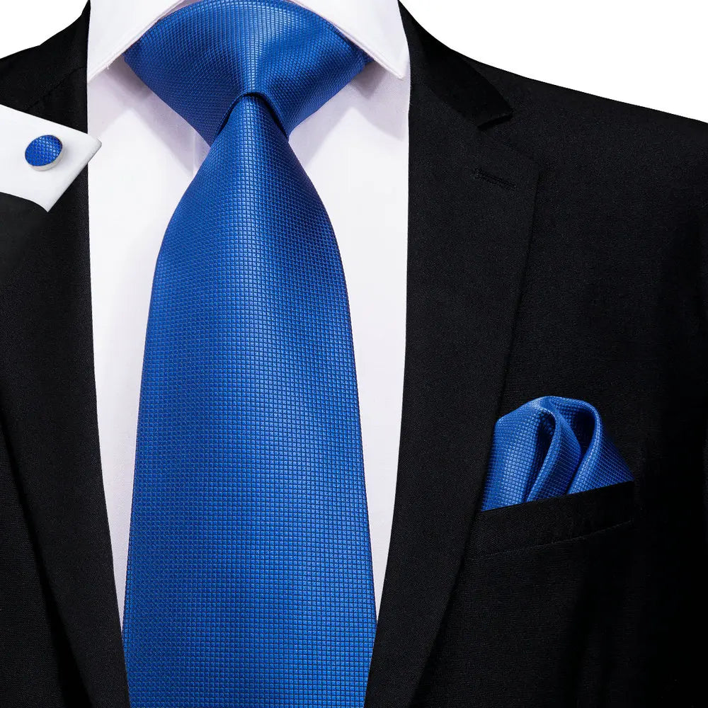 Men's blue silk cufflinks cufflinks for formal attire