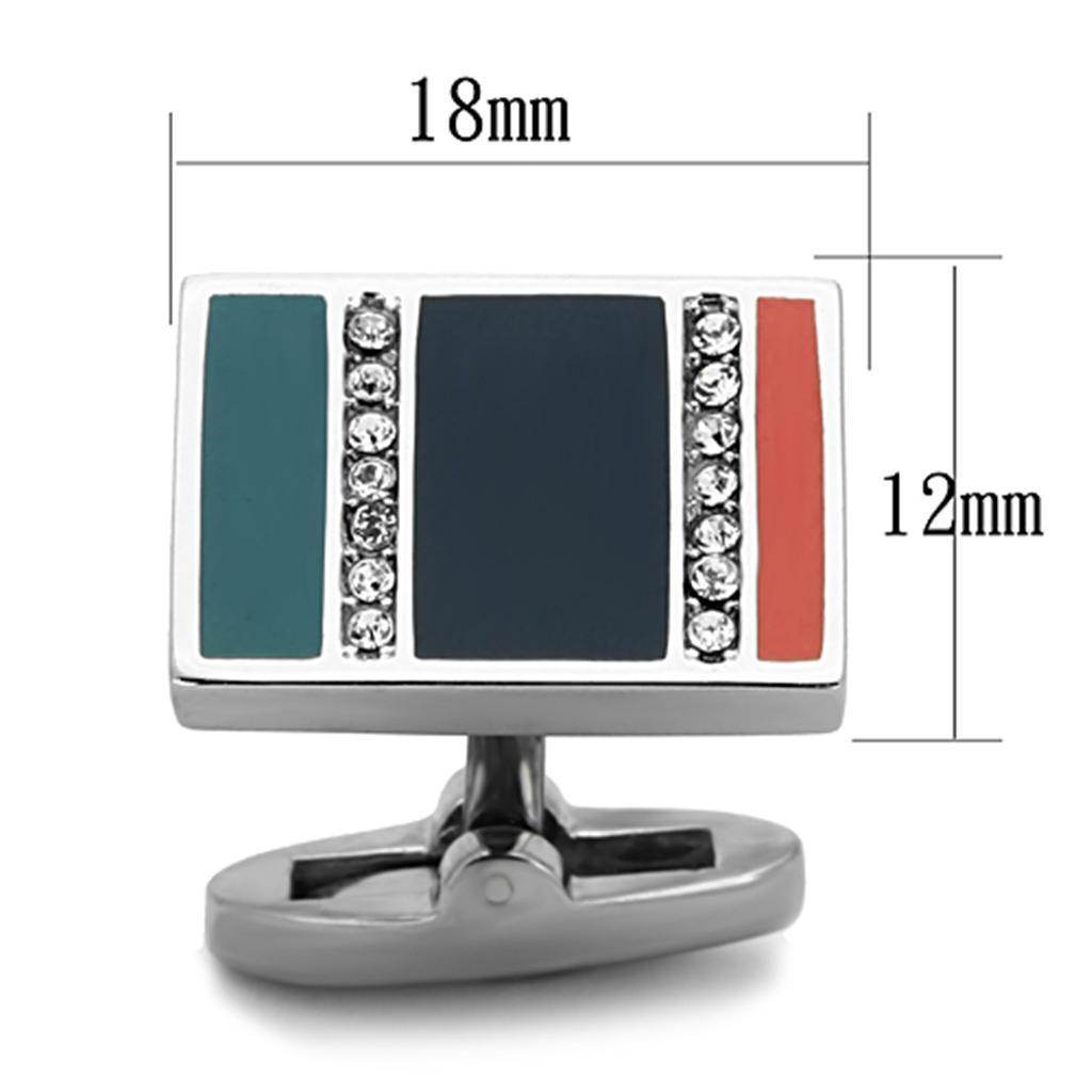 Men's colorful cufflinks for mens with silver accents and shiny stones