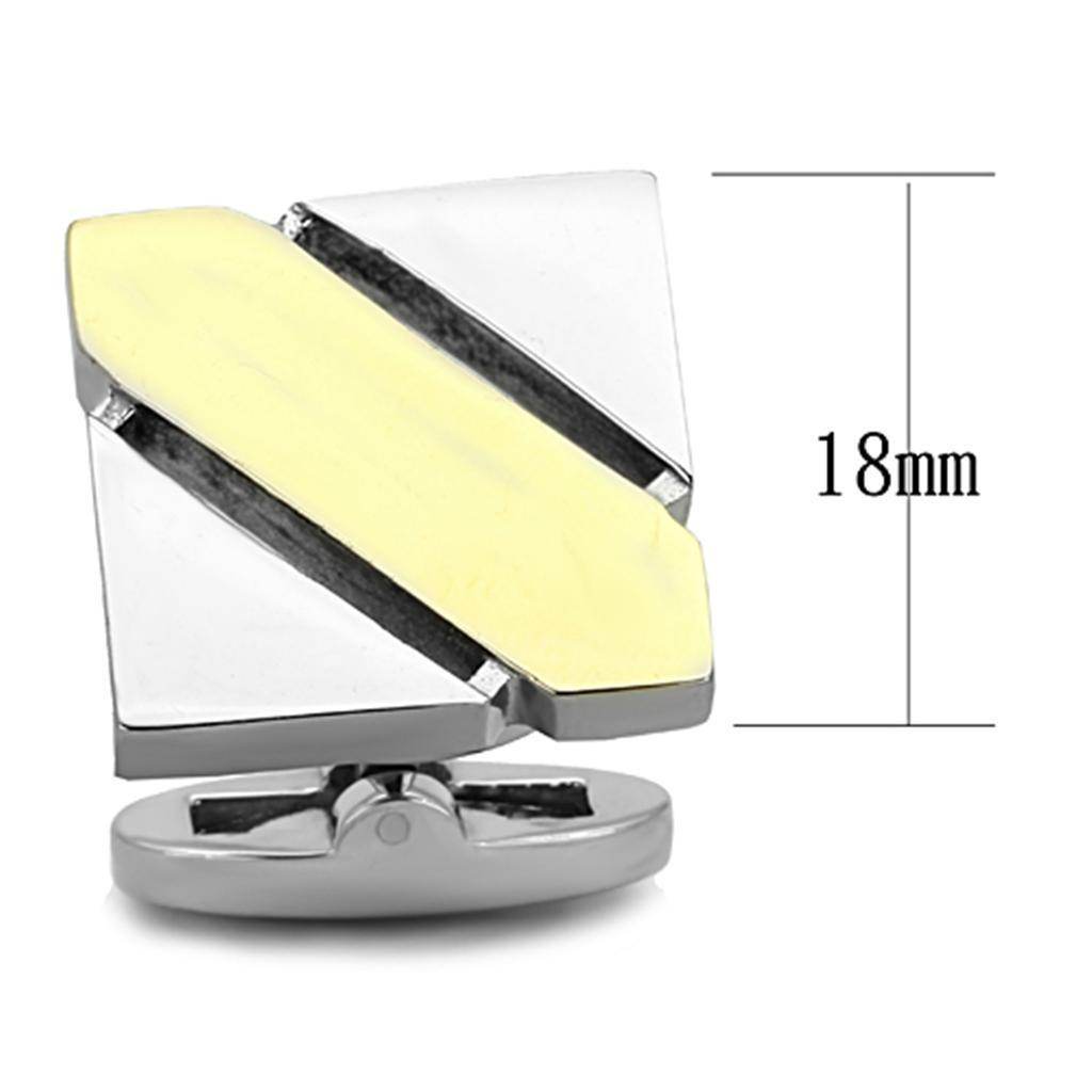 Silver and yellow cufflinks for mens, stylish accessory for formal wear