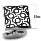 Men's silver cufflinks for mens with a modern black design