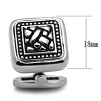 VacationGrabs cufflinks for mens, square shape, silver tone, formal wear