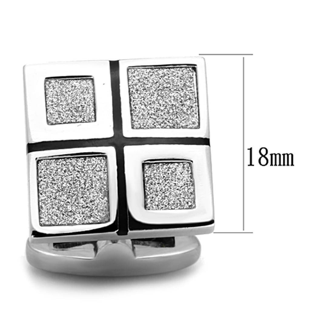 Silver square cufflinks for mens, stylish accessory for formal wear