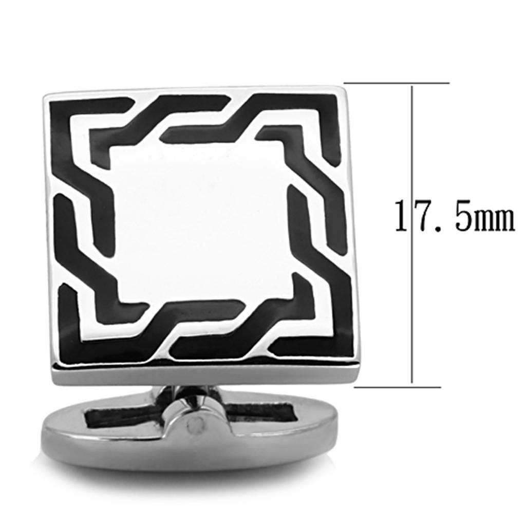 Men's cufflinks in silver with geometric design, perfect for formal events
