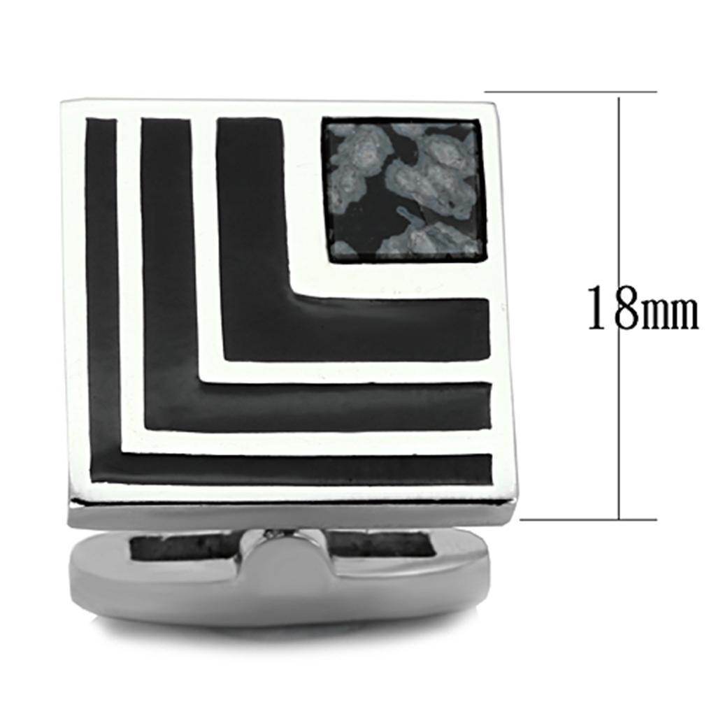 Black and silver cufflinks men's, modern geometric design for formal occasions