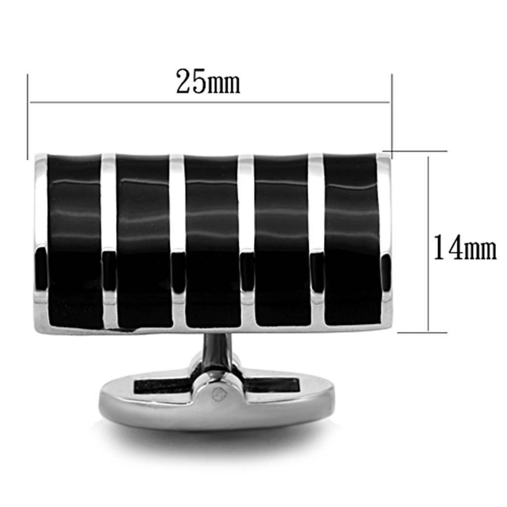 black enamel cufflinks men's, elegant accessory for formal occasions