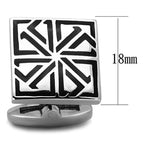 Silver geometric cufflinks men's in polished metal for formal occasions