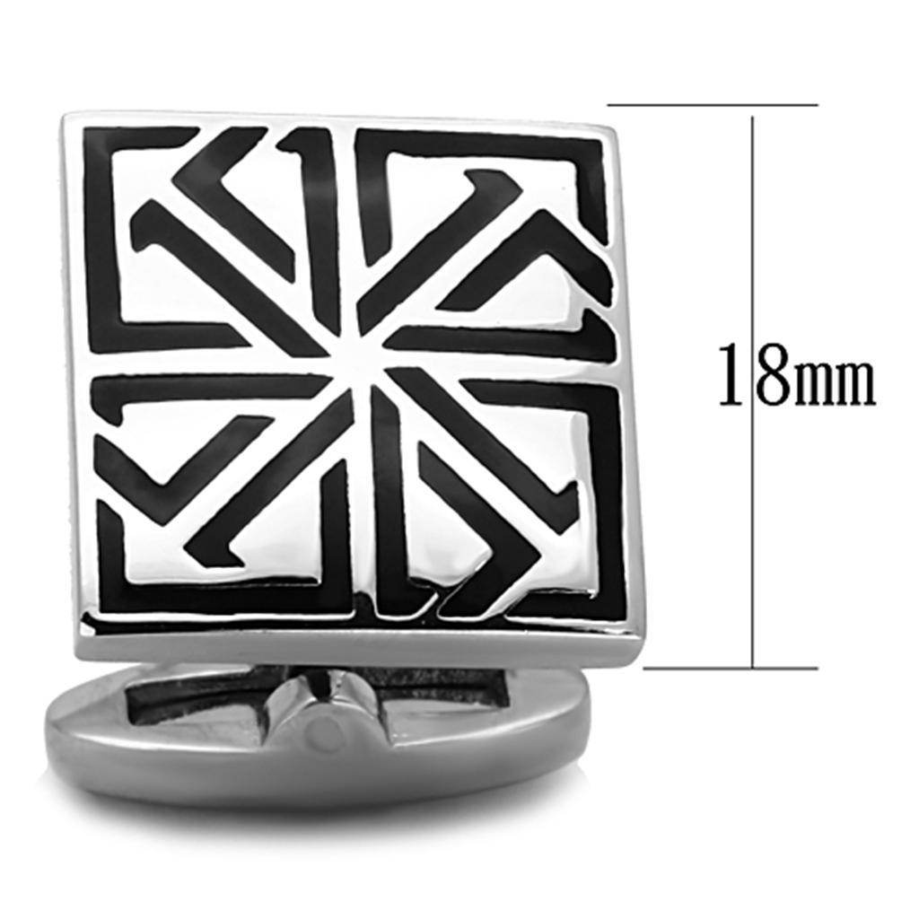 Silver geometric cufflinks men's in polished metal for formal occasions