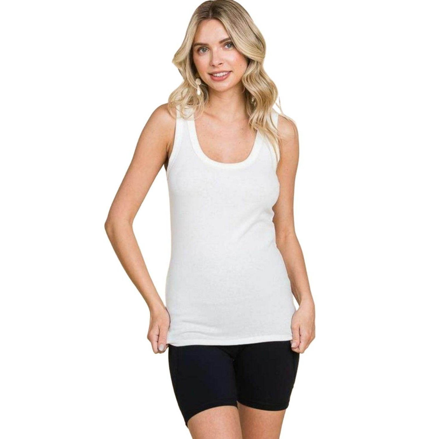Culture Code Full Size Ribbed Scoop Neck Tank - VacationGrabs