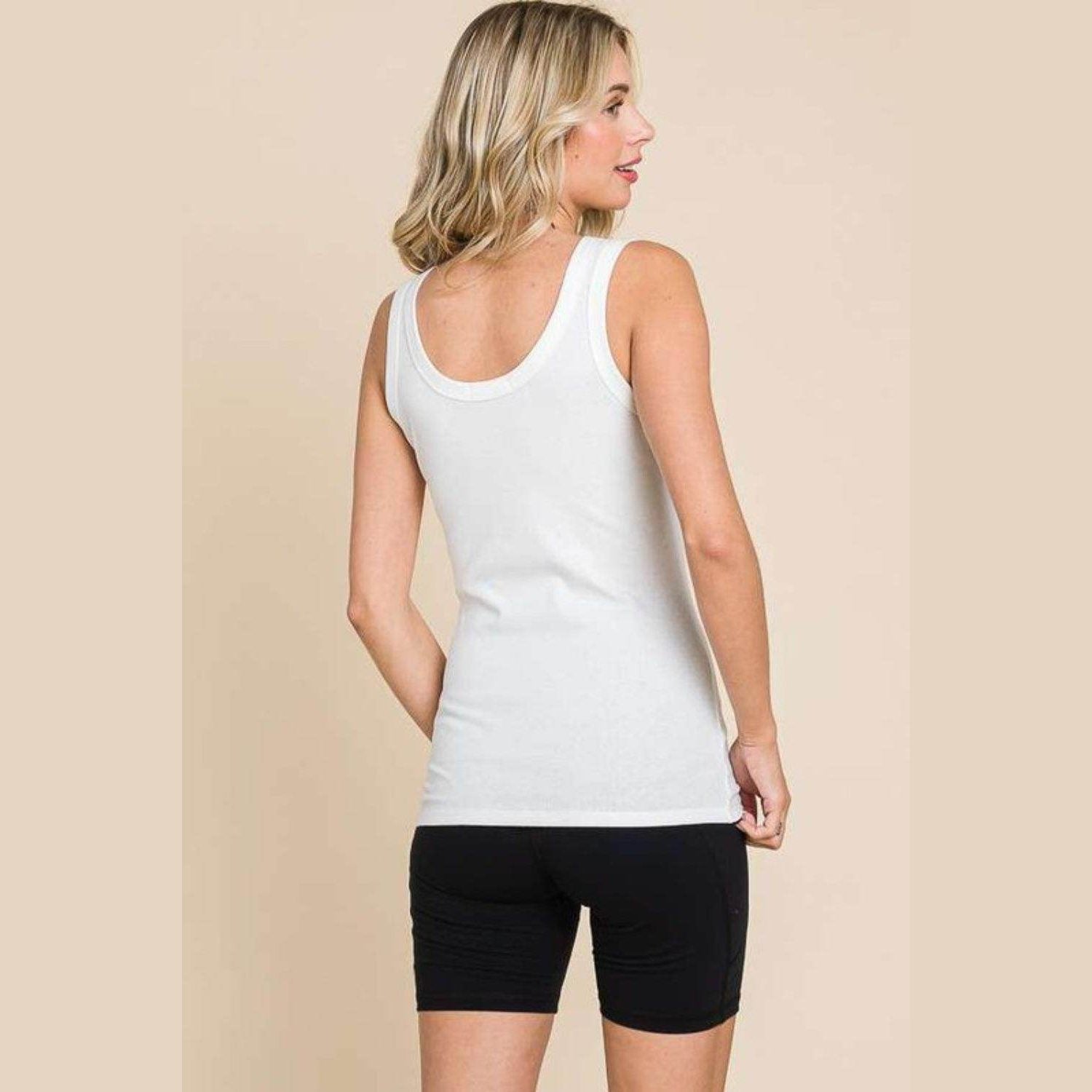 Culture Code Full Size Ribbed Scoop Neck Tank - VacationGrabs