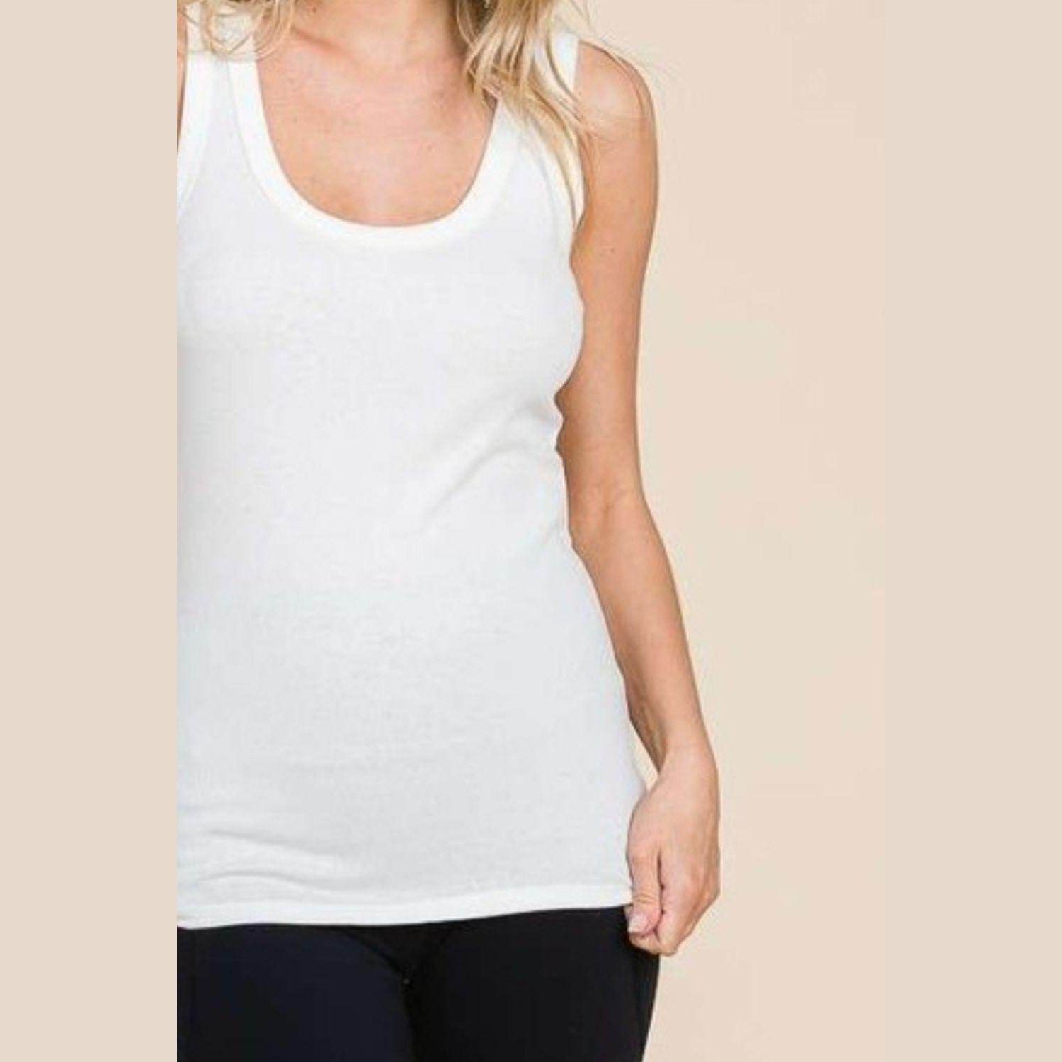 Culture Code Full Size Ribbed Scoop Neck Tank - VacationGrabs