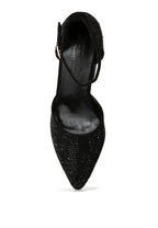 Culver Microfiber Diamante Block Heeled Sandal