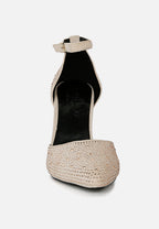 Culver Microfiber Diamante Block Heeled Sandal