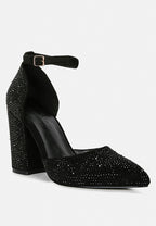 Culver Microfiber Diamante Block Heeled Sandal