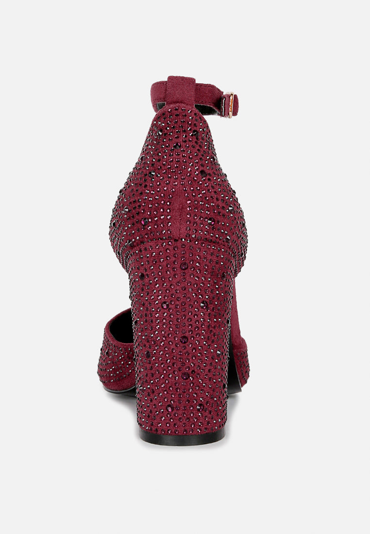 Culver Microfiber Diamante Block Heeled Sandal
