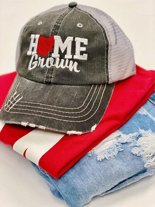 Women's Accessories - Hats Cursive Font Home Grown Ohio Trucker Hat