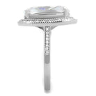 Cushion cut silver cocktail ring with sparkling details for elegant evening wear