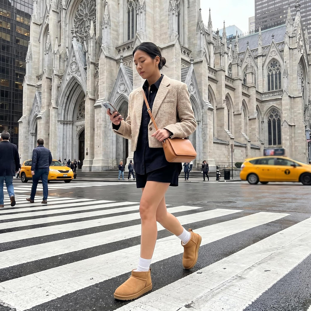 CUSHIONAIRE Hip 100% Genuine Leather Suede Cozy Ankle Boots for Women – 3/4 angle view