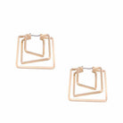Stylish cut out geometric earrings for women in layered square design by Bella Chic