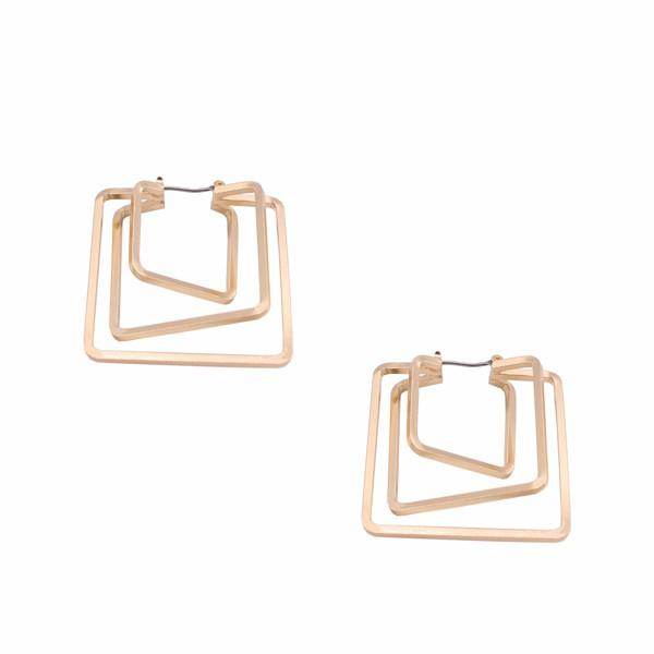 Stylish cut out geometric earrings for women in layered square design by Bella Chic