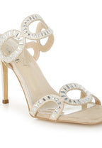 Rag Company women's cut out stiletto heel sandals in nude with decorative circles