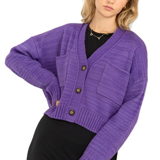Women's Sweaters - Cardigans Cute Mood Crop Shoulder Cropped Cardigan Sweater