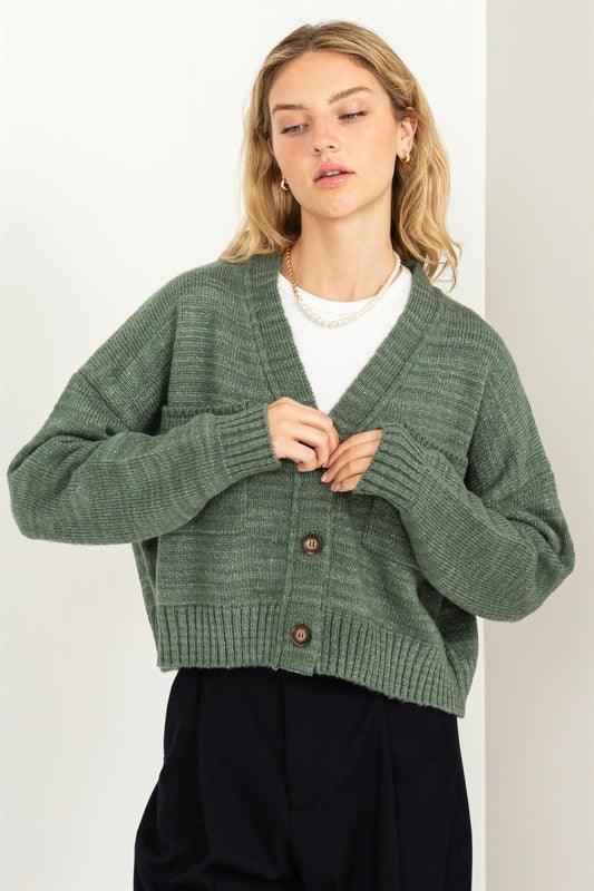 Women's Sweaters - Cardigans Cute Mood Crop Shoulder Cropped Cardigan Sweater