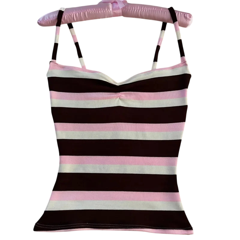 Vacation Women's Crop Top with Striped Design