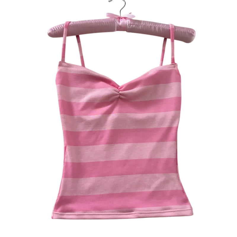 Vacation Women's Crop Top with Striped Design