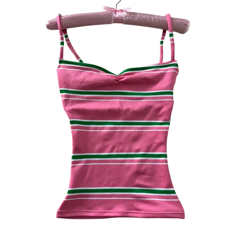 Vacation Women's Crop Top with Striped Design