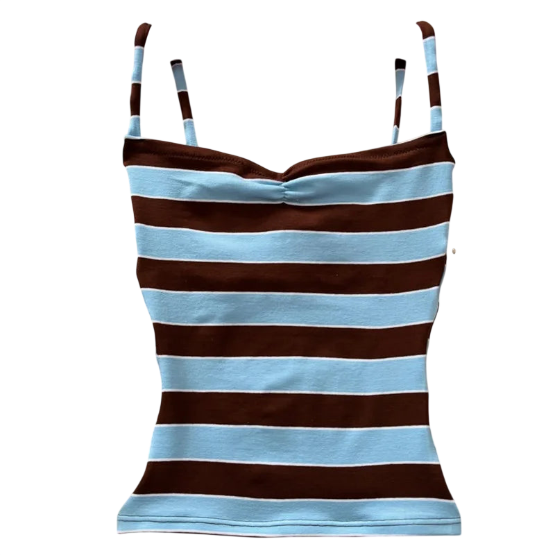 Vacation Women's Crop Top with Striped Design