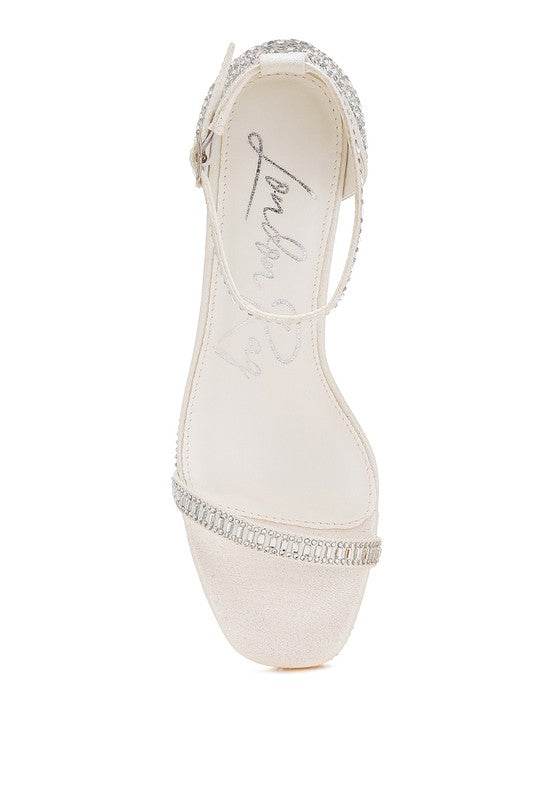 Ronan Rhinestones Embellished Block Sandals - VacationGrabs