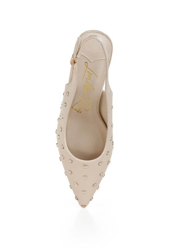 Dasavla Heart-Shaped Rhinestone Studded Slingbacks - VacationGrabs