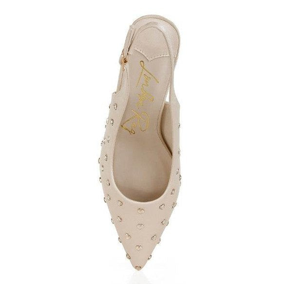 Dasavla Heart-Shaped Rhinestone Studded Slingbacks - VacationGrabs