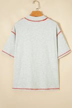 Reversible Contrast Stitching Mock Neck T-Shirt