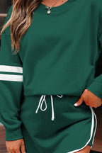 Varsity Stripe Pullover and Mini Skirt Set