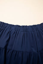 Plus Size Boho Frilled Elastic Waist Shorts