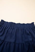 Plus Size Boho Frilled Elastic Waist Shorts