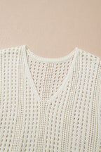 Crochet Open Knit Drawstring Waist Beach Dress