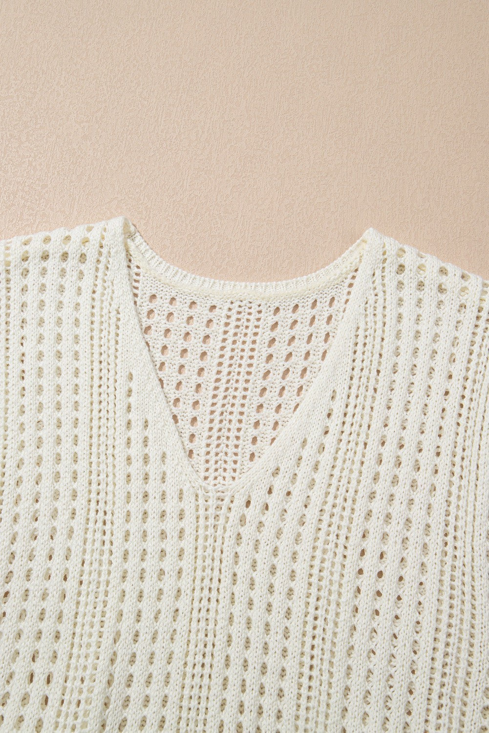 Crochet Open Knit Drawstring Waist Beach Dress