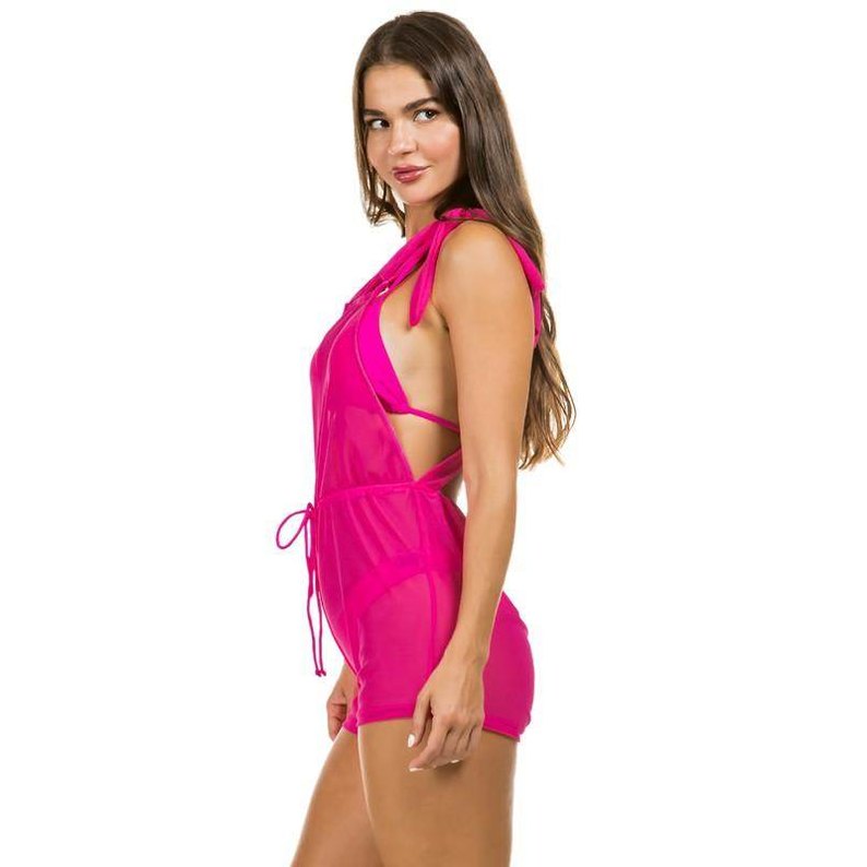 Two Piece Swimsuit With Jumpsuit Coverup - VacationGrabs