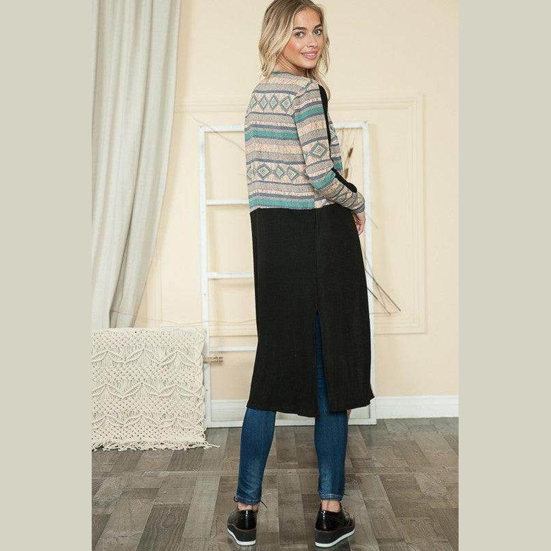 Mixed Tribal Maxi Cardigan Sweater - VacationGrabs